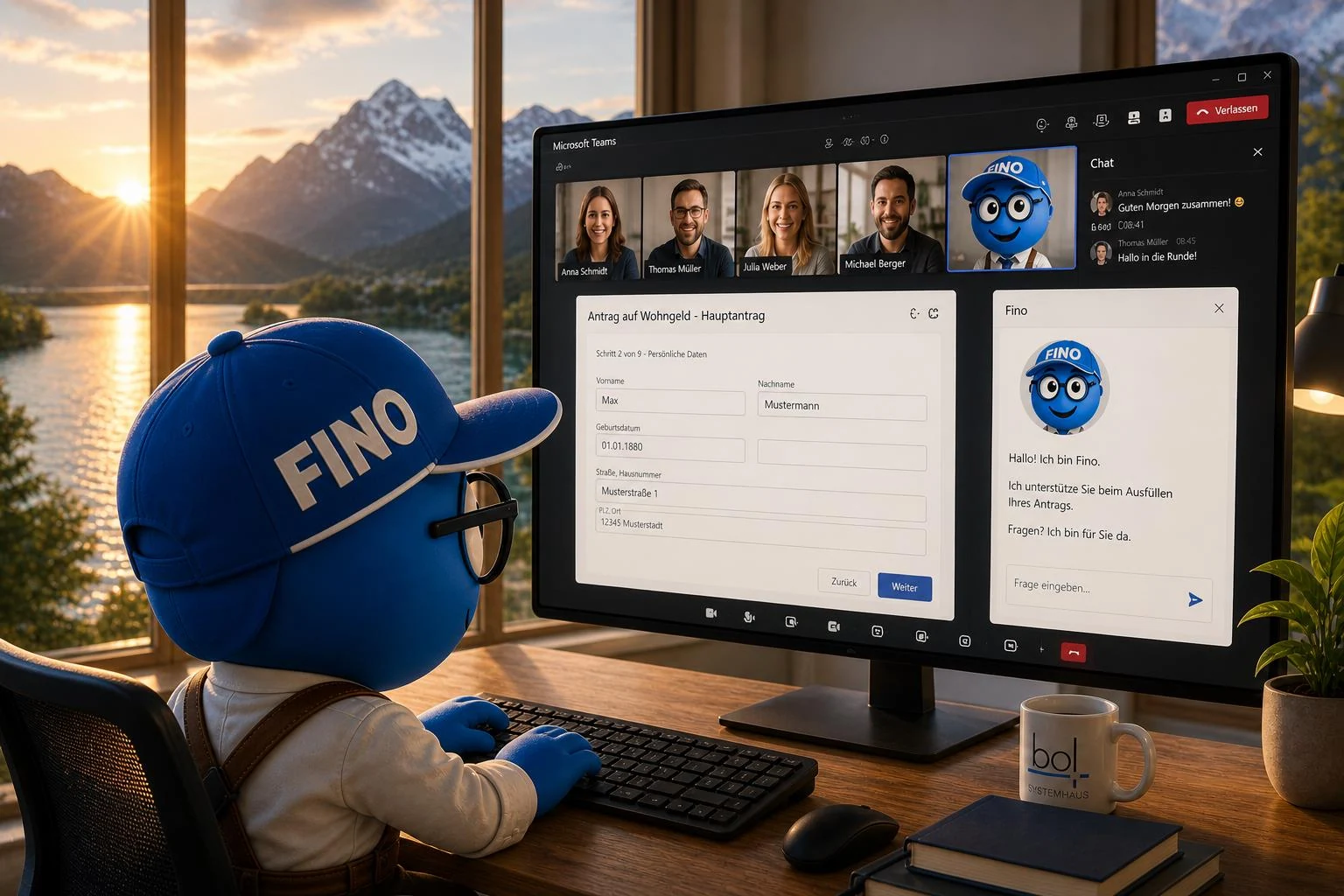 FINO am Arbeitsplatz bei einer Online-Demo